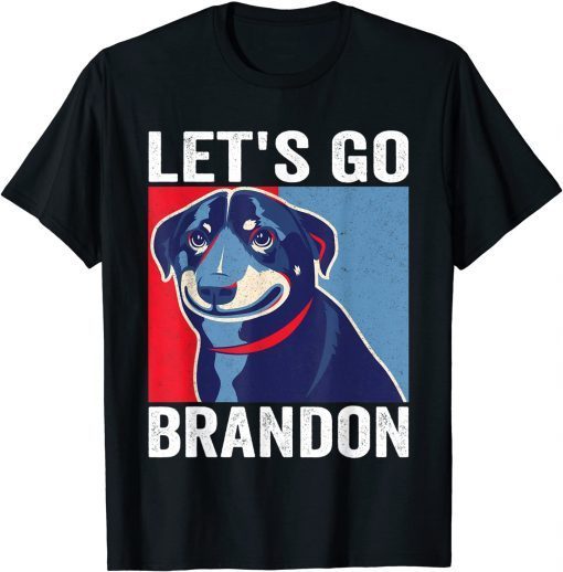 Vintage Smiling Dog Let's Go Brandon Meme Unisex Shirt