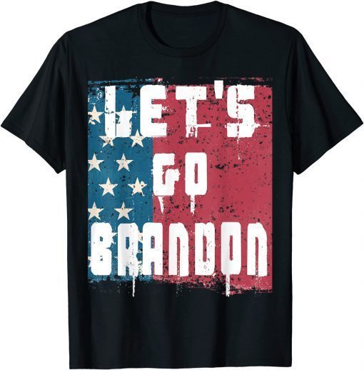 Vintage US Flag Let's Go Brandon Conservative Anti Liberal Gift T-Shirt