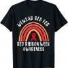 We Wear Red For Red Ribbon Week Awareness Leopard Rainbow Costume Gift T-Shirt