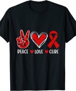 We Wear red For Red Ribbon Week Peace Love Cure Limited Shirt