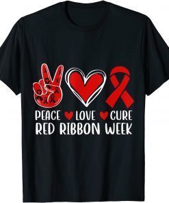 We Wear red For Red Ribbon Week Gift T-Shirt