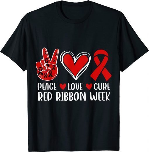 We Wear red For Red Ribbon Week Gift T-Shirt