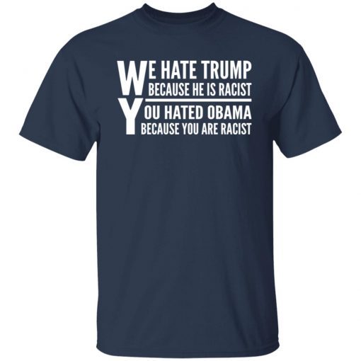 We Hate Trump Because He Is Racist You Hate Obama Because You Are RacisWe Hate Trump Because He Is Racist You Hate Obama Because You Are Racist Unisex T-shirtt Unisex T-shirt