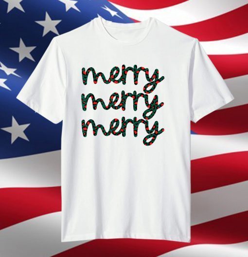 Xmas Merry Merry Merry Christmas Leopard T-Shirt