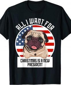 All I Want For Christmas Is A New President American Flag Gift Shirt