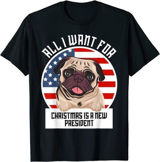 All I Want For Christmas Is A New President American Flag Gift Shirt