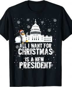 All I Want For Christmas Is A New President Penguin Ugly Christmas Classic Shirt