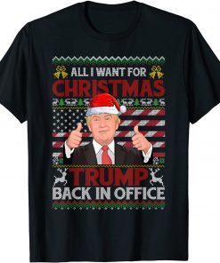 All I Want For Christmas Trump Back In Office Ugly Christmas Gift T-Shirt