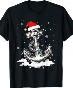 Anchor Boating Sailing Christmas Santa Hat Lights Limited Shirt