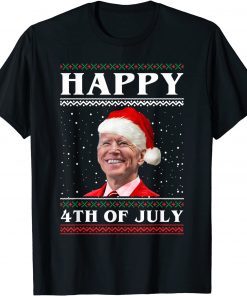 Anti-Biden Happy 4th of July Biden Santa Ugly Christmas Classic Shirt