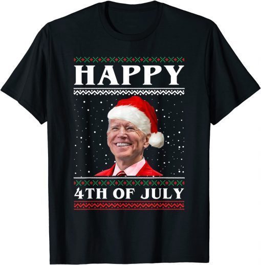 Anti-Biden Happy 4th of July Biden Santa Ugly Christmas Classic Shirt