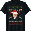 Anti Biden Merry Thanksgiving Santa Hat Ugly Christmas Unisex Shirt