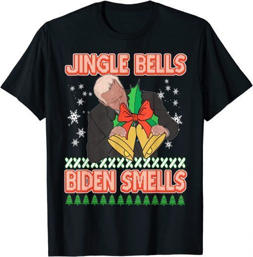 Anti Biden Ugly Christmas Sweater Republican Biden Smells Classic T-Shirt