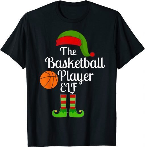 Basketball Player Elf Matching Family Christmas Pajama Limited Shirt