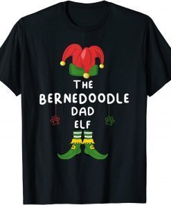 Bernedoodle Dad Dog Elf Group Matching Family Christmas T-Shirt