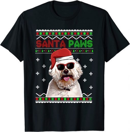 Bichons Frise Dog Santa Paws Christmas Gift T-Shirt