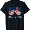 Biden Delivers with American Flag Glasses T-Shirt
