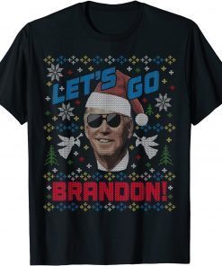 Biden Ugly Christmas Sweater Party Let's Go Brandon Gift Shirt