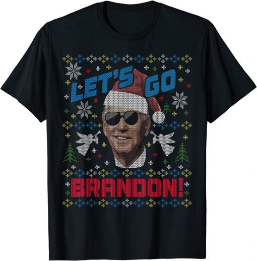 Biden Ugly Christmas Sweater Party Let's Go Brandon Gift Shirt