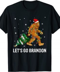 Bigfoot Sasquatch Christmas Squatching Lets Go Biden Brandon Limited Shirt