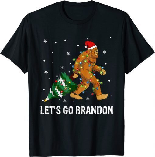 Bigfoot Sasquatch Christmas Squatching Lets Go Biden Brandon Limited Shirt