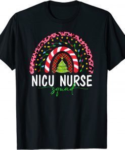 Boho Christmas Leopard Rainbow NICU Nurse Squad Nursing Gift Shirt