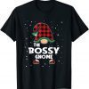 Bossy Gnome Buffalo Plaid Matching Family Christmas 2021 T-Shirt