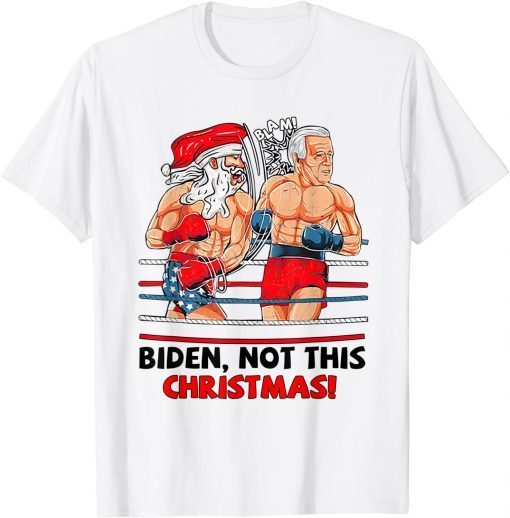 Boxing Santa Claus Knockout Biden Not This Christmas Limited Shirt