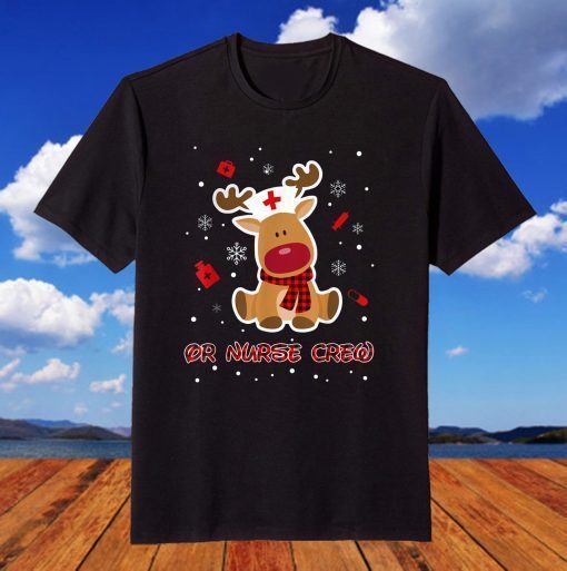 Buffalo Plaid Reindeer OR Nurse Crew Nursing Xmas T-Shirt