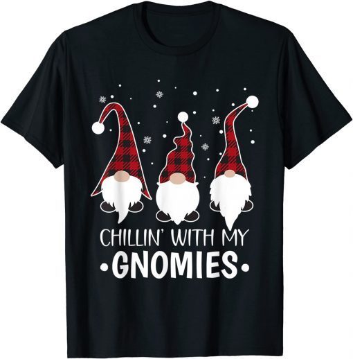 Chillin With My Gnomies Buffalo Plaid Gnome Christmas Pajama Limited Shirt