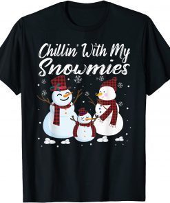 Chillin With My Snowmies Family Pajamas Buffalo Christmas T-Shirt