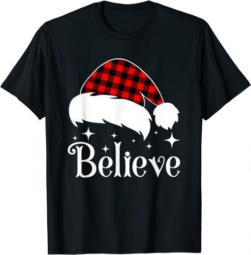 Christmas Believe Red Buffalo Plaid Merry Christmas 2022 Classic Shirt