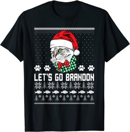 Christmas Cat,Let's Go Brandon Unisex T-Shirt