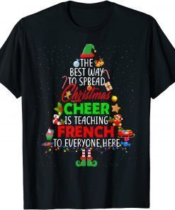 Christmas Cheer Is Teaching French Santa Elf Teacher Group Classic Shirt