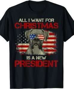 Christmas Dog Anti Joe Biden Vintage American Flag Gift Shirt