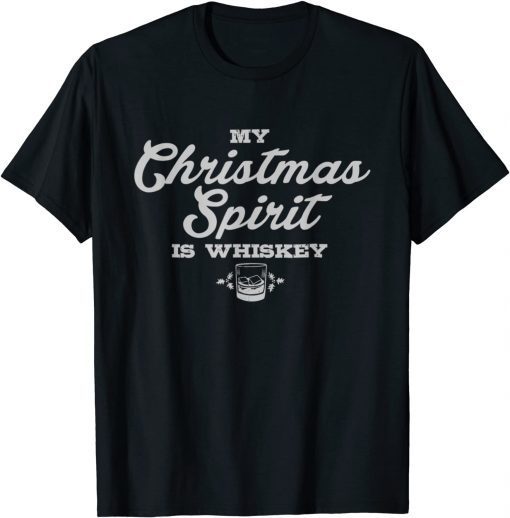 Christmas Drinking Whiskey Liquor Drinker Saying T-Shirt