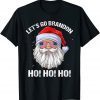 Christmas Let's Go Bradon Santa Brandon USA Flag Glasses Tee Shirt