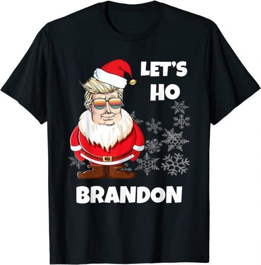 Christmas Let's Go Brandon Anti Liberal Santa Claus Xmas T-Shirt