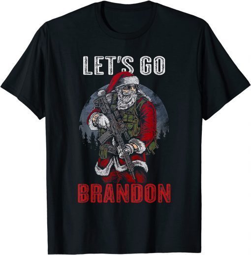 Christmas Let's Go Brandon Santa Claus Gun Xmas Classic Shirt