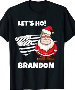 Christmas Let's Go Brandon Santa Claus Xmas Usa Flag Limited Shirt