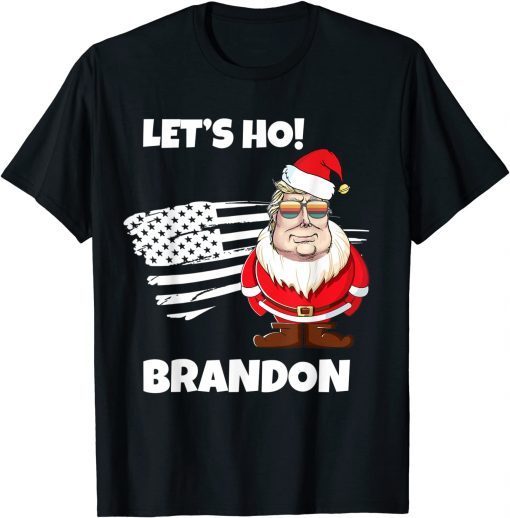 Christmas Let's Go Brandon Santa Claus Xmas Usa Flag Limited Shirt