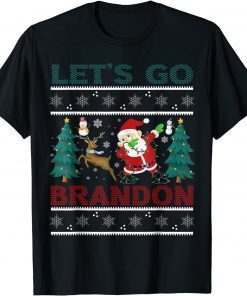 Christmas Let's Go Brandon Santa Dabbing Snowman Reindeer Shirt