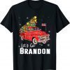 Christmas Let's Go Brandon Tee Truck Wagon Xmas Tree Holiday Gift Shirt