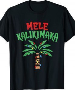 Christmas Mele Kalikimaka Palm Tree Hawaiian Lights In July Classic Shirt