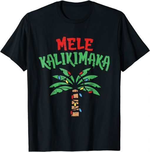 Christmas Mele Kalikimaka Palm Tree Hawaiian Lights In July Classic Shirt