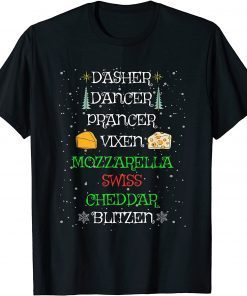 Christmas Reindeer Mozzarella Swiss Cheddar Cheese Lover Classic Shirt