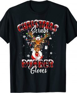 Christmas Reindeer Nurse Buffalo Plaid NICU RN ER Nurse Gift Shirt