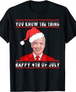 Christmas Ugly Happy 4th Of July Christmas Joe Biden Classic Shirt