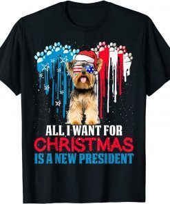 Christmas Yorkshire Terrier US Flag Sunglasses New President Limited Shirt