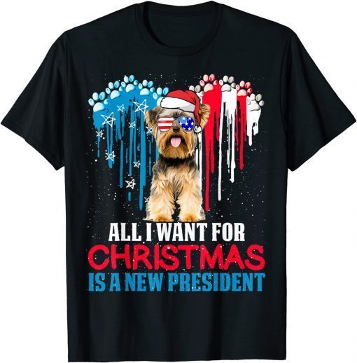 Christmas Yorkshire Terrier US Flag Sunglasses New President Limited Shirt